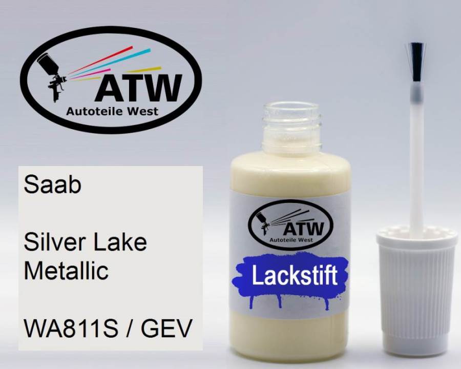 Saab, Silver Lake Metallic, WA811S / GEV: 20ml Lackstift, von ATW Autoteile West.